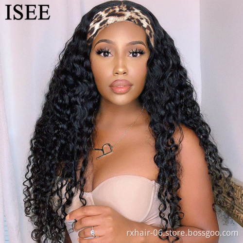 Hot Sale Ombre Colord Headband Wig Human Hair Glueless Straight Highlight Red Color Headband Human Hair Wigs